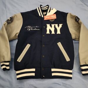 HEADWEAR CLASSICS NEW YORK BLACK YANKEES VARSITY JACKET NAVY/GRAY SIZE SMALL NEW